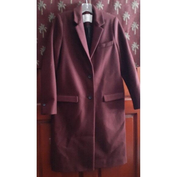 Everlane Coat Red The Italian Wool Cashmere Blend Overcoat Size Small - Picture 9 of 15